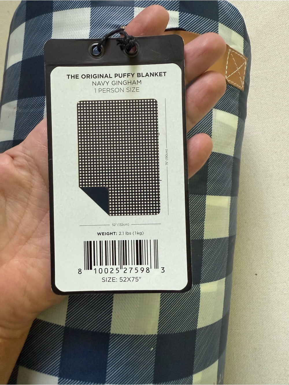 NWT Rumpl Original Puffy Blanket - Blue Plaid - Picture 3 of 6